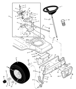 Steering Diagram and Parts List for 387002X92A 2004 Briggs and Stratton Lawn Tractor